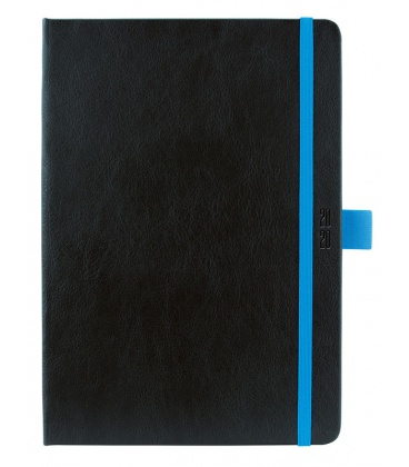 Tagebuch - Terminplaner A5 Nero schwarz, blau 2020