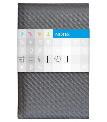 Notepad pocket Carbon squared silver 2020