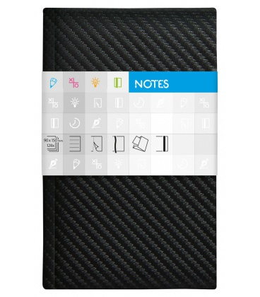 Notepad pocket Carbon lined black 2020