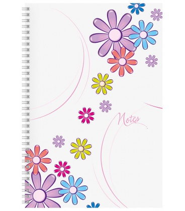Notepad A4 with spiral Daisy - lined white 2020