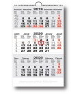Wall calendar 3monthly working  - grey  2020