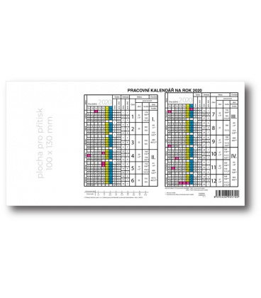 Table calendar Yearly Planing card - extended  2020