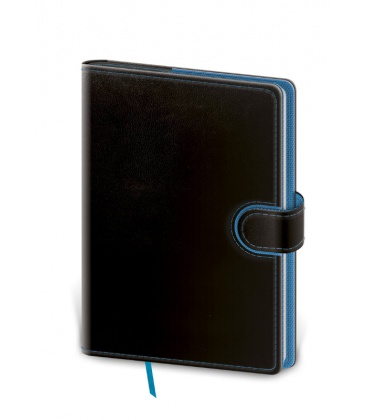 Notes - Zápisník Flip A5 čistý černá, modrá 2020