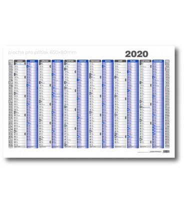 Wandkalender Karte A1 Jahresplanung list formátu 990x678 mm blau, grau  2020