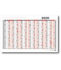Wandkalender Karte A1 Jahresplanung list formátu 990x678 mm rot, grau 2020