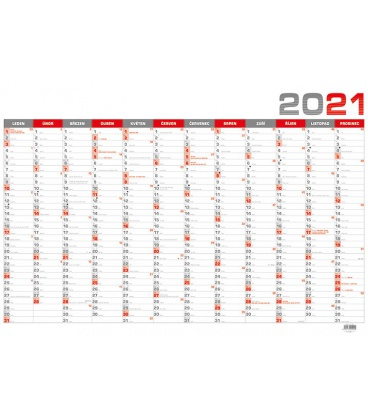 Wall calendar Yearly calendar B1 - red 2021