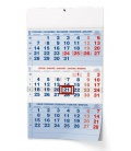 Nástěnný kalendář Tříměsíční - A3 (s mezinárodními svátky) - modrý 2021