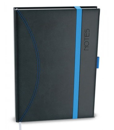 Notepad lined with a pocket A5 - nero black, blue 2021