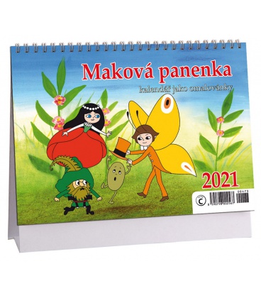 Stolní kalendář Maková panenka  - omalovánkový 2021