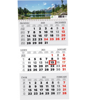 Wall calendar 3 monthly / Tříměsíční s okénkem 2021