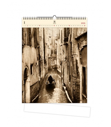 Nástěnný kalendář Venezia (motiv na dřevěném materiálu) 2021