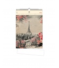 Wall calendar Eiffel Tower (motive on the wooden material) 2021