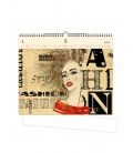 Wall calendar Fashion (motive on the wooden material) 2021