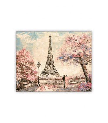 Nástěnný kalendář - Dřevěný obraz - Eiffel Tower Small 2021