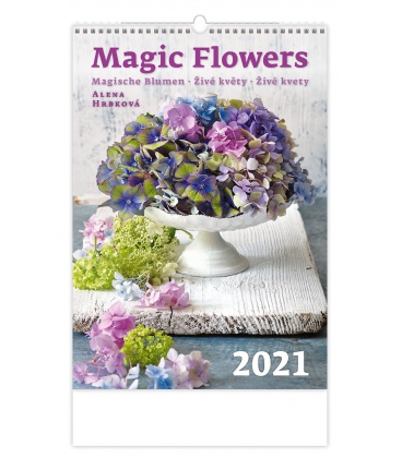 Wandkalender Magic Flowers/Magische Blumen/Živé květy 2021
