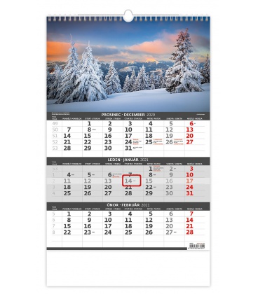 Wall calendar Mountains - 3 monthly / Hory -3měsíční/Hory - 3mesačné 2021