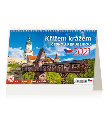 Stolní kalendář Křížem krážem Českou republikou 2021
