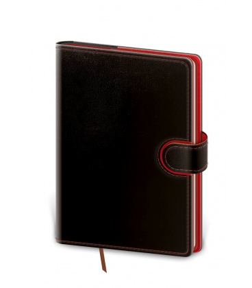 Tagebuch - Terminplaner B6 Flip schwarz, rot 2021