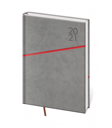 Daily Diary A5 Grife grey, red 2021