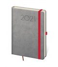 Weekly Diary A5 New Praga grey, red 2021