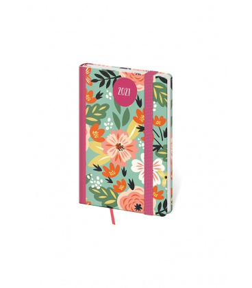 Weekly Pocket Diary Vario - Flowers s gumičkou 2021