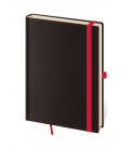 Notizbuch - Zápisník Black Red - liniert L  schwarz, rot 2021