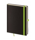 Notizbuch - Zápisník Black Green - gepunktet M  schwarz, grun 2021