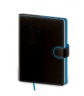 Notes - Zápisník Flip B6 linkovaný černá, modrá 2021