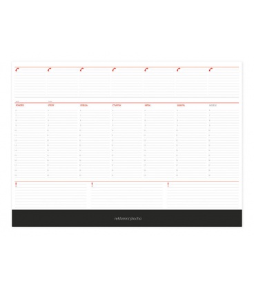 Table calendar Mapový stolní blok červený 2021