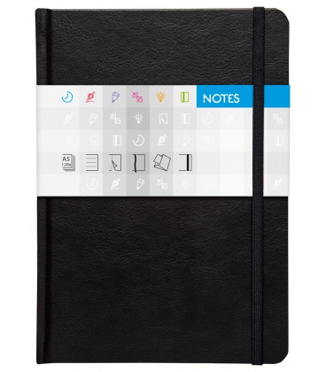 Notepad A5 Saturn squared black 2021