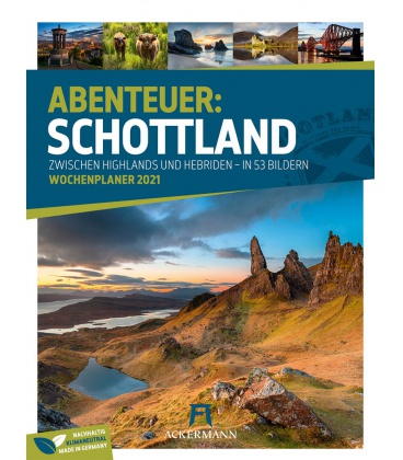 Nástěnný kalendář Skotsko - týdenní plánovač / Schottland - Wochenplaner Kalender 2021