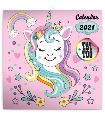 Wall calendar Happy Unicorns 2021