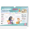 Table calendar Weekly family planner with hook 2021