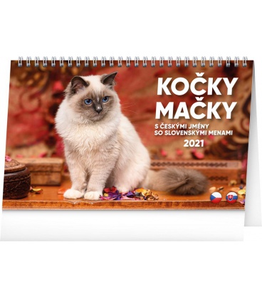 Stolní kalendář Kočky – Mačky CZ/SK 2021