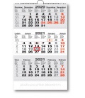 Wall calendar 3monthly working  - grey  2021