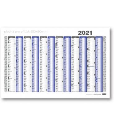 Nástěnný kalendář mapa A1 roční list formátu 990x678 mm modrá, šedá 2021