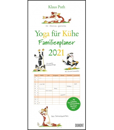 Wandkalender Familienkalender Yoga für Kühe 2021