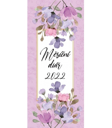 Pocket diary monthly lamino - Purple flowers 2022