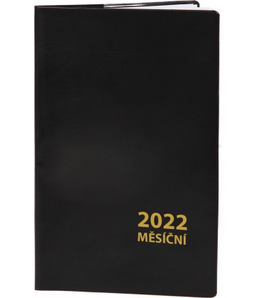 Pocket diary monthly PVC - MINI - black 2022