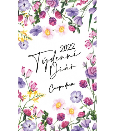 Pocket diary fortnightly lamino - Květiny - Carpe diem 2022