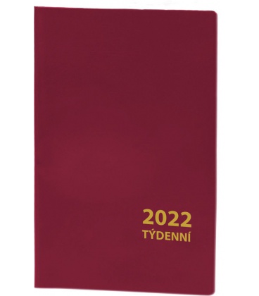 Pocket diary fortnightly PVC - bordo 2022