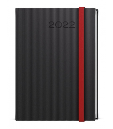 Tagebuch - Terminplaner A5 - David - vigo schwarz, rot 2022