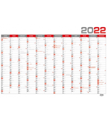 Wall calendar Yearly calendar B1 - červený 2022