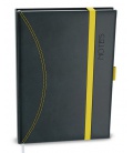 Notepad lined with a pocket A6 - nero black, yellow 2022