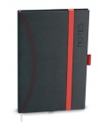 Notepad lined with a pocket A5 - nero black, red 2022
