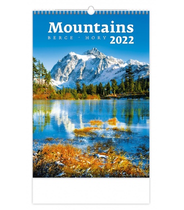 Nástěnný kalendář Mountains/Berge/Hory 2022