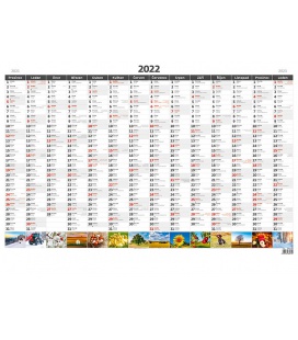 Wall calendar Yearly planing map A1 with pictures 2022