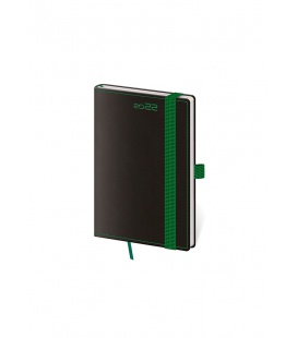 Weekly Pocket Diary Black Green s poutkem ne propisku black, green 2022