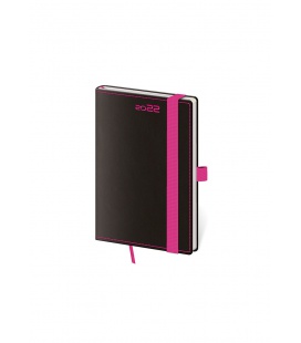 Weekly Pocket Diary Black Pink s poutkem na propisku black, pink 2022