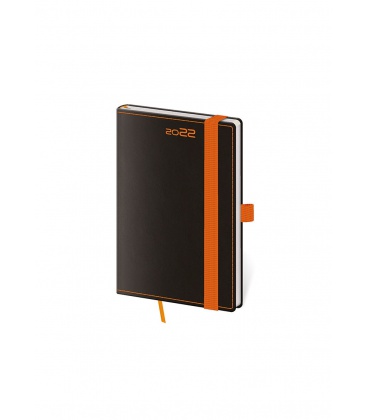 Weekly Pocket Diary Black Orange s poutkem na propisku black, orange 2022